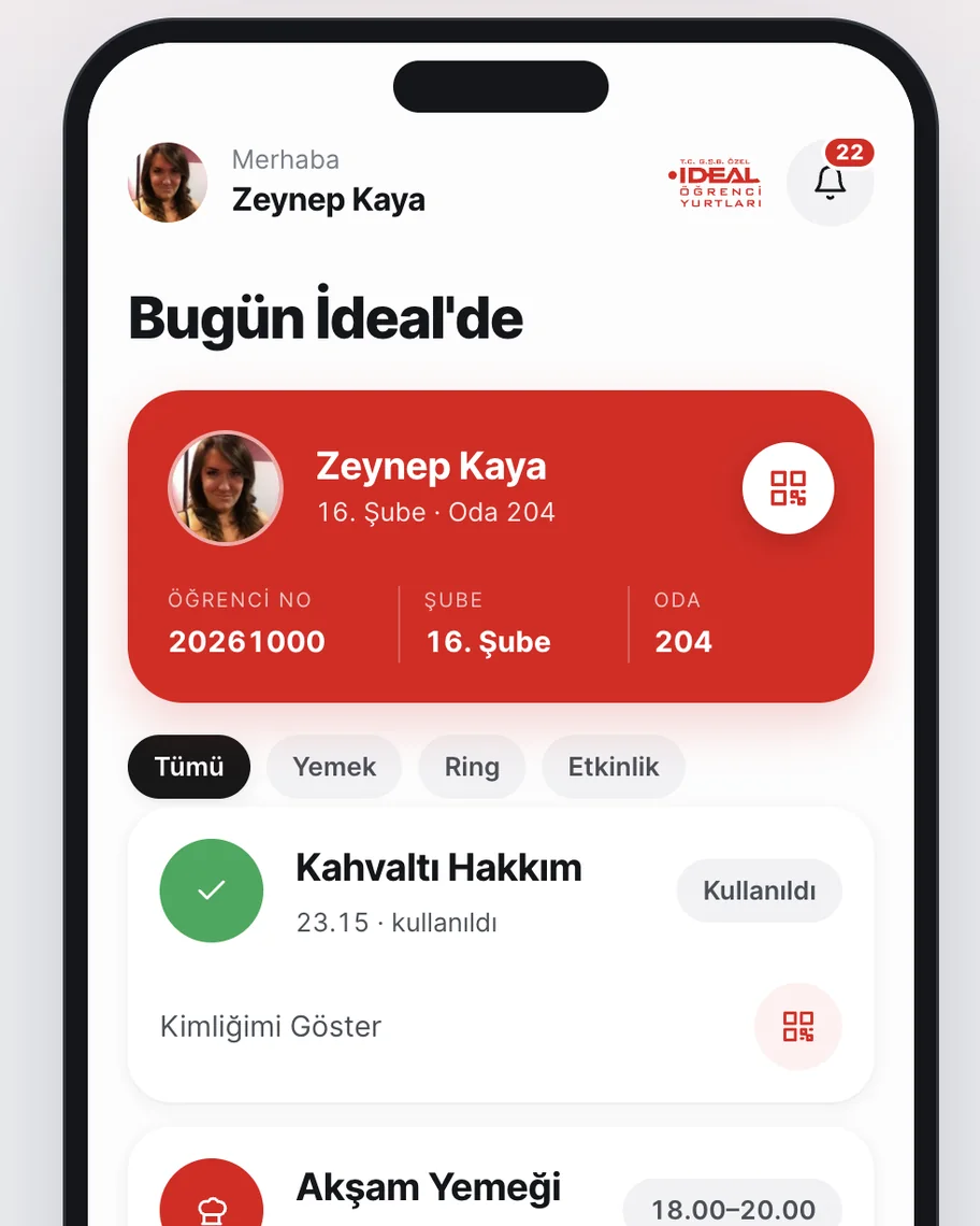 e-İdeal yurt yönetim sistemi
