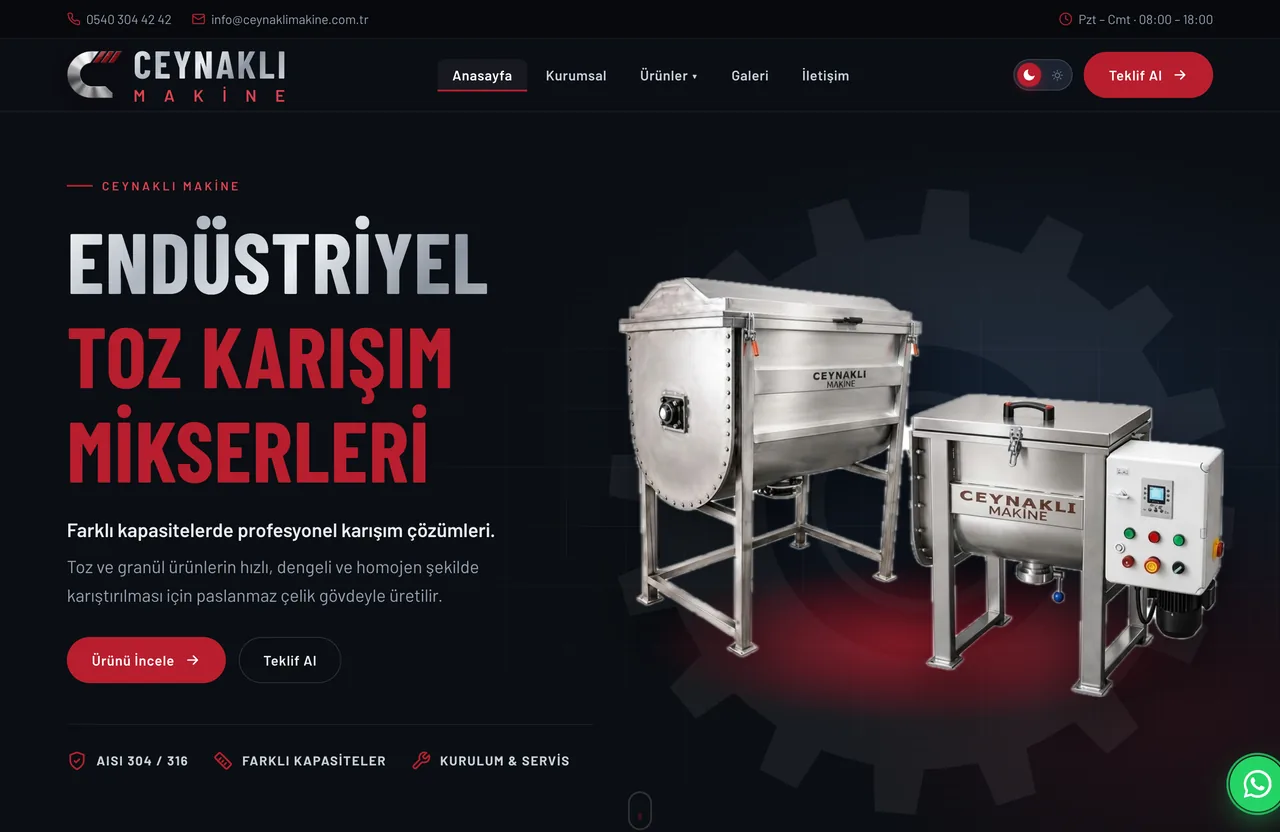 Ceynaklı Makine masaüstü görünümü