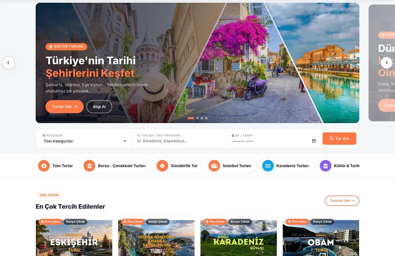 Turizm Acentası Yönetim Yazılımı masaüstü görünümü