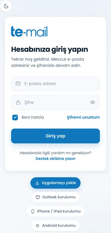 te-mail mobil görünümü