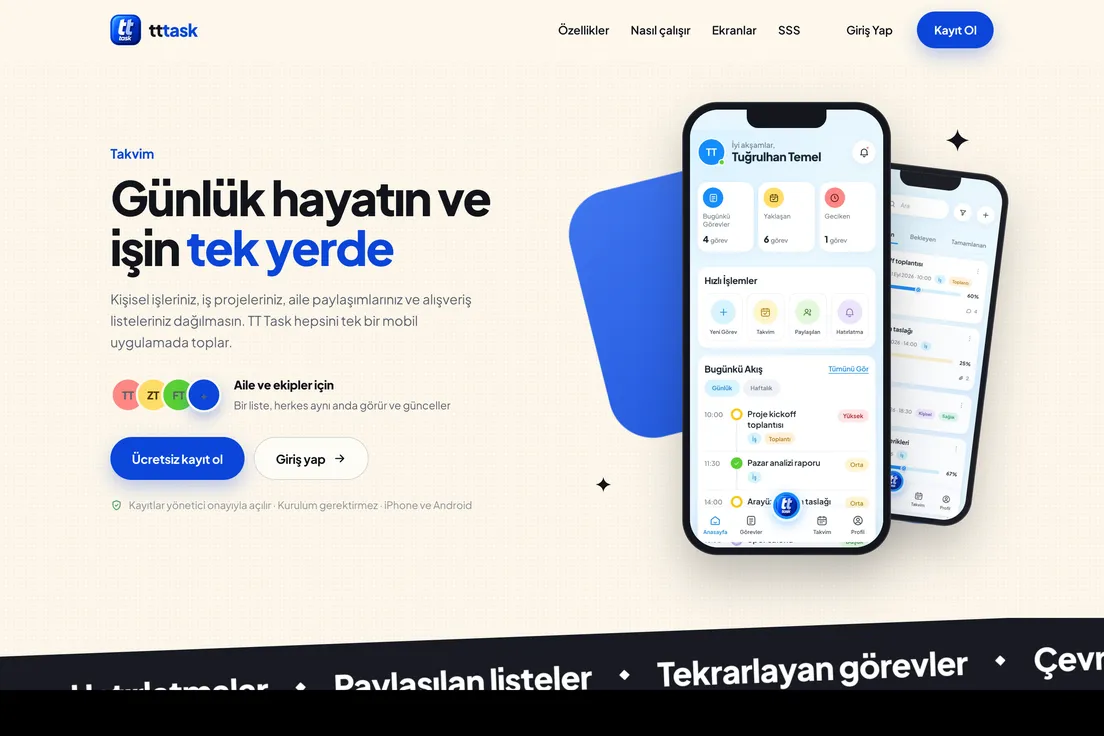 TT Task masaüstü görünümü