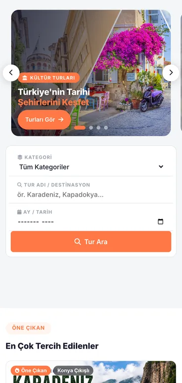 Turizm Acentası Yönetim Yazılımı mobil görünümü