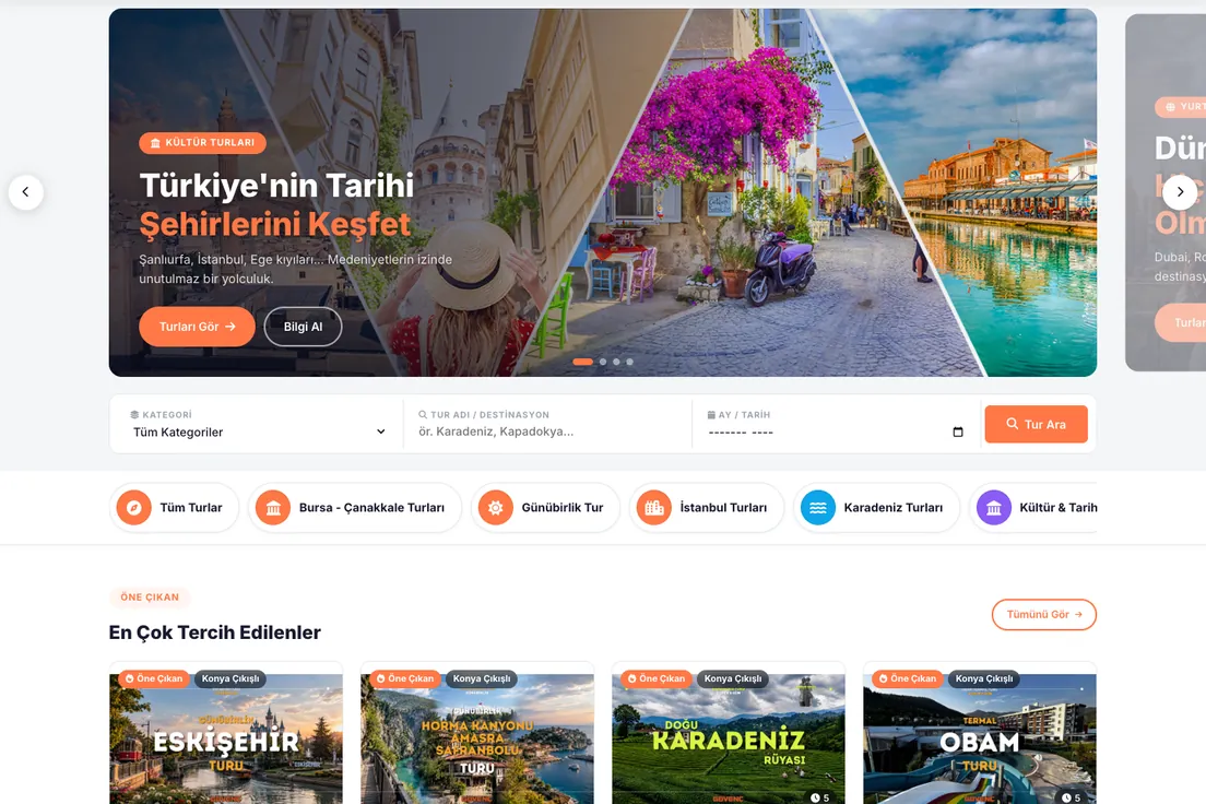 Turizm Acentası Yönetim Yazılımı masaüstü görünümü